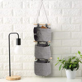 Cotton Linen Fabric Closet Detachable Foldable Washable Hanging Storage Bag with 3 Pockets Over The Wall Door Organizer for Room In Australia - Darrahopens
