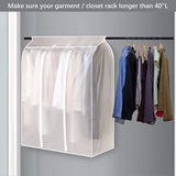 Large Translucent Frosted Garment Rack Cover Bags Clothing Storage Bag with Zipper for Hanging Shirts,Seal Closets to Protect In Australia - Darrahopens
