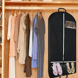 Garment Bags for Travel and Storage, Travel Suit Bags for Men Women with Pockets, Storage bags for Clothes,Shirts, Coats (Black)