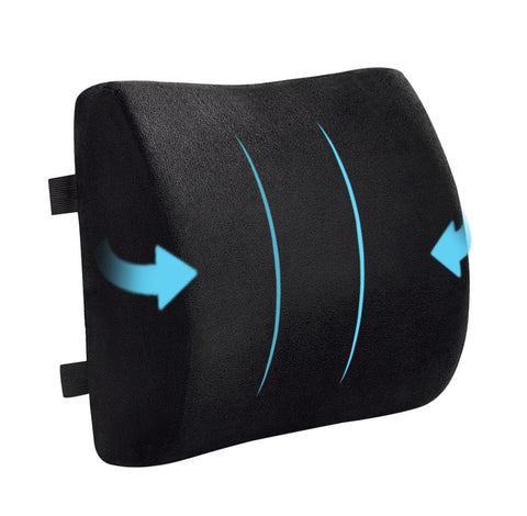 Comfortable Lumbar Support Pillow for Office Chair,Back Pain Relief Improve Posture, Double Adjustable Straps(Black) In Australia - Darrahopens