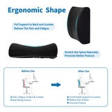Comfortable Lumbar Support Pillow for Office Chair,Back Pain Relief Improve Posture, Double Adjustable Straps(Black) In Australia - Darrahopens