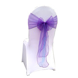 10 pcs Wedding Purple Chair Sashes Bows Sheer Chiffon Crystal Yarn Chair Bands for Party Banquet Hotel Restaurant Decorations In Australia - Darrahopens