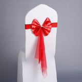 Chair sashesChair Protector Seat Covers Sashes,Chair Sashes Bows Chair Bands Ties Colourful Satin Sash Wedding Chair Bow (2 pcs)