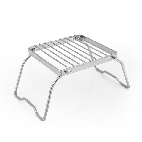 Foldable Legs-Stainless Steel Grill Grate for Gas Stove-Ultralight mini Campfire Stand-Portable Grill Grid for Backpacking/Camping