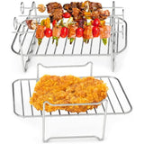 Air Fryer Rack for Double Basket Air Fryer - Stainless Steel Multi-Layer Rack, Dehydrating Rack, (2-Pack) In Australia - Darrahopens