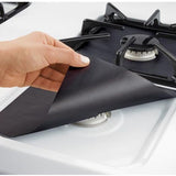Non-Stick Gas Range Protectors - Reusable Aluminum Foil Gas Stove Burner Cover Protector Liner Clean Mat Pad - Set of 4 (black) In Australia - Darrahopens