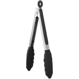 Silicone Cooking Tong with Firm Sealed Non Stick Rubber Tips & Silicon Coated 18/8 Stainless Steel Handle & Smooth Locking