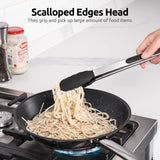 Silicone Cooking Tong with Firm Sealed Non Stick Rubber Tips & Silicon Coated 18/8 Stainless Steel Handle & Smooth Locking In Australia - Darrahopens