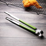 4Pcs Stainless Steel Kitchen Tongs, Serving Tongs for Cooking, Metal Food Tongs with Non-Slip Comfort Grip, Non-Stick Cooking