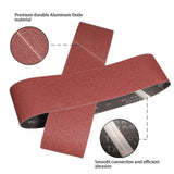 3 x 21 Inch Sanding Belts 40 Grits - 6 Pack Belt Sander Sanding Belts Best Aluminum Oxide Sanding Belt for Sanding Wood