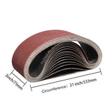 3 x 21 Inch Sanding Belts 40 Grits - 6 Pack Belt Sander Sanding Belts Best Aluminum Oxide Sanding Belt for Sanding Wood