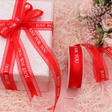 Red Ribbon Printing JUST for You Fabric Craft Ribbon Perfect for Craft, Bows, Gift Wrapping, Flower Bouquet