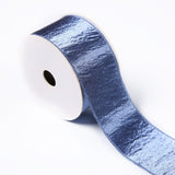 Velvet Wired Ribbon Metallic Crushed Velvet Christmas Ribbon for Wrapping Christmas Tree Crafts, Wreath Decoration （2pcs）
