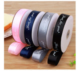 2.5 cm Embossed Ribbon Printing English Ribbon Gift Wrap Ribbon Butterfly Wrap Material,Flower Wrap Ribbon（4pcs）