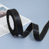 Thin Black and Gold Satin Ribbon with Gold Edges Border Fabric Ribbons for Gift Wrapping Wedding Birthday Cake Decoration Floral In Australia - Darrahopens