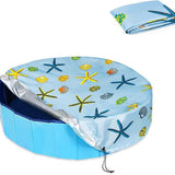 Foldable Round Dog Swimming Pool Cover,Coating Waterproof and UV Protection, Leakproof Washable Kiddie Pet Small Paddling Bath In Australia - Darrahopens