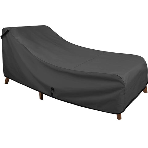 Lounge Chair Cover - Waterproof Outdoor Chaise Lounge Chair Covers 2 Pack - 68W x 30D x 30H inch, Black