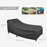Lounge Chair Cover - Waterproof Outdoor Chaise Lounge Chair Covers 2 Pack - 68W x 30D x 30H inch, Black