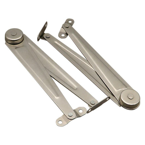 2pcs Nickel Plated Iron Furniture Lid Support Hinge for Cupboard Cabinet, 5.43inch Length 1 inch Plate Thickness Silver Tone