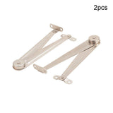 2pcs Nickel Plated Iron Furniture Lid Support Hinge for Cupboard Cabinet, 5.43inch Length 1 inch Plate Thickness Silver Tone