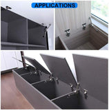 2pcs Nickel Plated Iron Furniture Lid Support Hinge for Cupboard Cabinet, 5.43inch Length 1 inch Plate Thickness Silver Tone