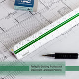 Architectural Scale, Scale Ruler, 12 inch, White, Scale Ruler Contractor, Architect Scal, Scaling Ruler, Drawing Ruler In Australia - Darrahopens