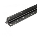 Architectural Scale Ruler,12" Aluminum Architect Triangular Ruler for Architects, Blueprint,Draftsmen and Engineers (Black)