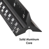 Architectural Scale Ruler,12" Aluminum Architect Triangular Ruler for Architects, Blueprint,Draftsmen and Engineers (Black)
