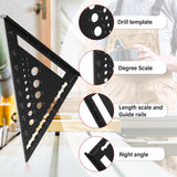 Rafter Square and Slide Ruler Set - Versatile 7 Inch Aluminum Alloy Carpenter Square for Precision Woodworking - Professional
