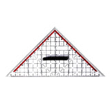 Transparent Template Ruler with Handle Protractor Scales Drafting Tool for Architectors Cartoonists Designers Engineers Triangle