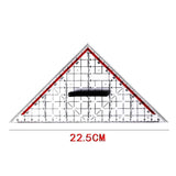 Transparent Template Ruler with Handle Protractor Scales Drafting Tool for Architectors Cartoonists Designers Engineers Triangle