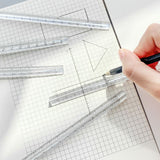 Transparent Triangular Prism Ruler Scale Ruler 0-15cm Straight Ruler for Ideal for Teacher Student Architect Clear Ruler（5pcs）
