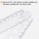 2pcs Unbreakable Clear Rulers 30cm Shatterproof Folding Flexible Ruler for Classrooms Home Office, Transparent