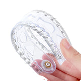 2pcs Unbreakable Clear Rulers 30cm Shatterproof Folding Flexible Ruler for Classrooms Home Office, Transparent