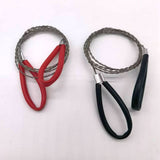 2 Pcs Pipe Cable Saw Stainless Steel Wire Saw Portable String Rope Saw Survival Wire Saw for Hiking Camping Hunting, Red & Black