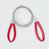 2 Pcs Pipe Cable Saw Stainless Steel Wire Saw Portable String Rope Saw Survival Wire Saw for Hiking Camping Hunting, Red & Black