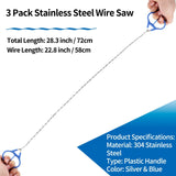 3 Pack Stainless Steel Wire Saw Emergency Saw Kit, Camping Wire Saw Mini Backpacking Saw,Travel Chainsaw (Plastic Handle)