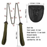 Pocket Chainsaw with Handle Long Chain Hand Saw Fast Wood & Tree Cutting Emergency Survival Gear Best for Camping Backpacking