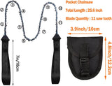 Pocket Chainsaw Folding Hand Saw Chain Hand Saw with Orange Straps Camping saw for Wood cutting Hiking Survival Bracelet