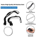 Stainless Steel Wire Saw Emergency Saw Kit, Camping Wire Saw Mini Backpacking Saw,Travel Chainsaw for Wood Cutting(Rope Handle)