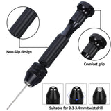 57 Pieces Hand Drill Bits Set, Pin Hand Drill,46 Pieces Micro Twist Drill Bits and 10 Pieces Mini Drill Bits (Random Color Drill)