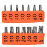 25mm Screwdriver Bit Set Multifunctionl Plum Blossom Head T5-T6-T7-T8-T9-T10-T15-T20-T25-T27-T30-T35-T40 Electric Screwdriver Bit
