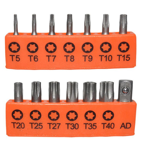 25mm Screwdriver Bit Set Multifunctionl Plum Blossom Head T5-T6-T7-T8-T9-T10-T15-T20-T25-T27-T30-T35-T40 Electric Screwdriver Bit