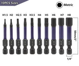 10 pcs Metric Impact Hex Head Allen Wrench Drill Bit Set, S2 Steel Hex Allen Power Bit Set 2” Long with Storage Bit Holder In Australia - Darrahopens