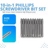 Cross Slot PH2#2 Long Screwdriver Bit Set 10 PCS 1/4 Inch Hex Shank 4 Inch/100 mm Length S2 Steel with Magnetic In Australia - Darrahopens