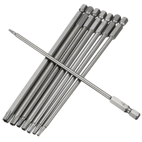 8 pcs T8-T40 Magnetic Torx Head Screw Driver Bit Set Security Tamper Proof Star 6 Point Screwdriver Kit Tools | 150mm Length In Australia - Darrahopens