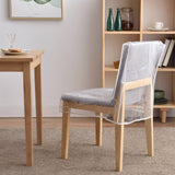2 Pcs Plastic Chair Covers Waterproof Dining Chair Cover with  Protective Cover Heavy Duty Slipcover Plastic Dining Dust Cover