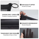 3 Pieces Mesh Makeup Bag Mesh Cosmetic Bag Purse Pouch Zipper Mesh Travel Bag Travel Purse Organizer Portable Pouch Bag , 3 Sizes
