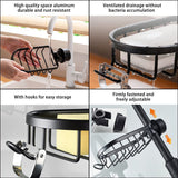 Sponge Holder Over Faucet Kitchen Sink Caddy Organizer,Stainless Steel Faucet Rack for Soap,Shampoo, Shower Caddy Shelf,Scrubbers