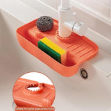 Kitchen Faucet Splash-Proof Draining Rack|Non-Slip Countertop Pad | Storage Rack Mat for Faucet to Keep Sponge|Orange Rack(Orange) In Australia - Darrahopens